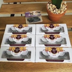 NWT Reusables Eyelashes 3 pairs And glue